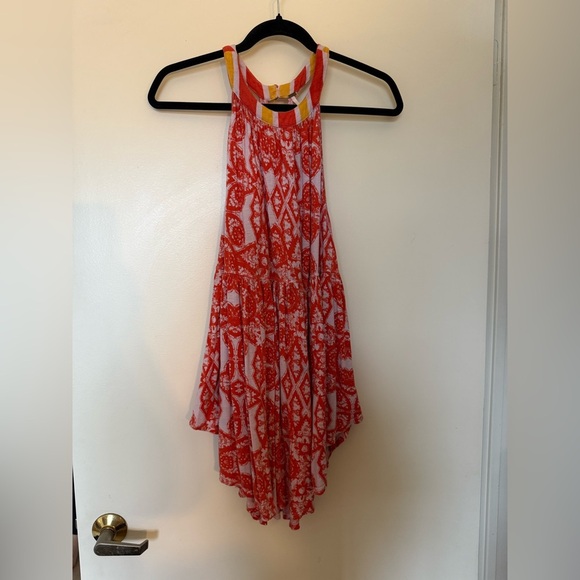 Free People Sleeveless Halter Top with Keyhole Back in Size Large Lavender Combo - Picture 5 of 13